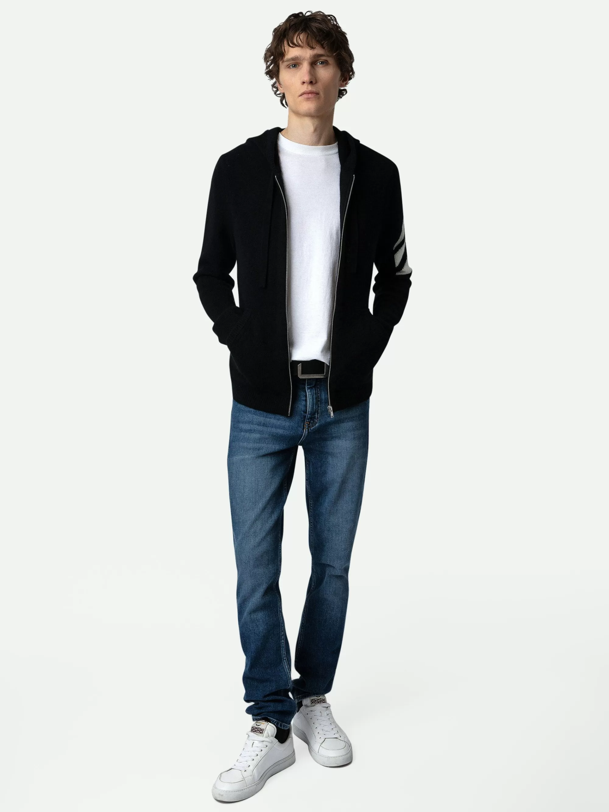 Sale Zadig & Voltaire 100 % Cashmere Clash Cardigan Svart