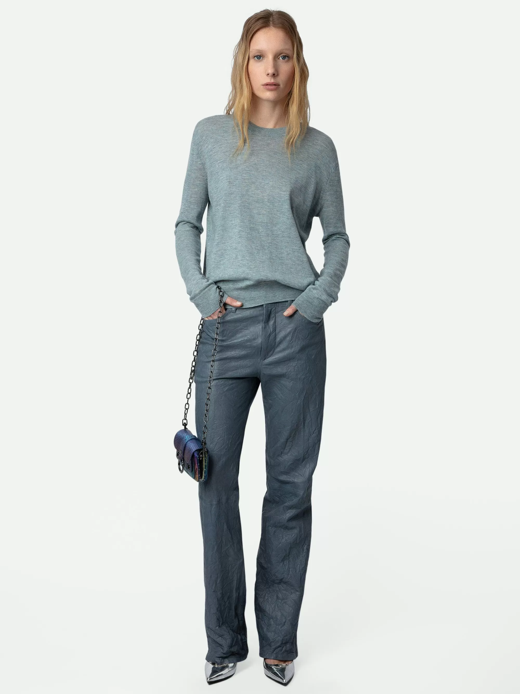 Best Sale Zadig & Voltaire 100% Cashmere Life Genser Sky