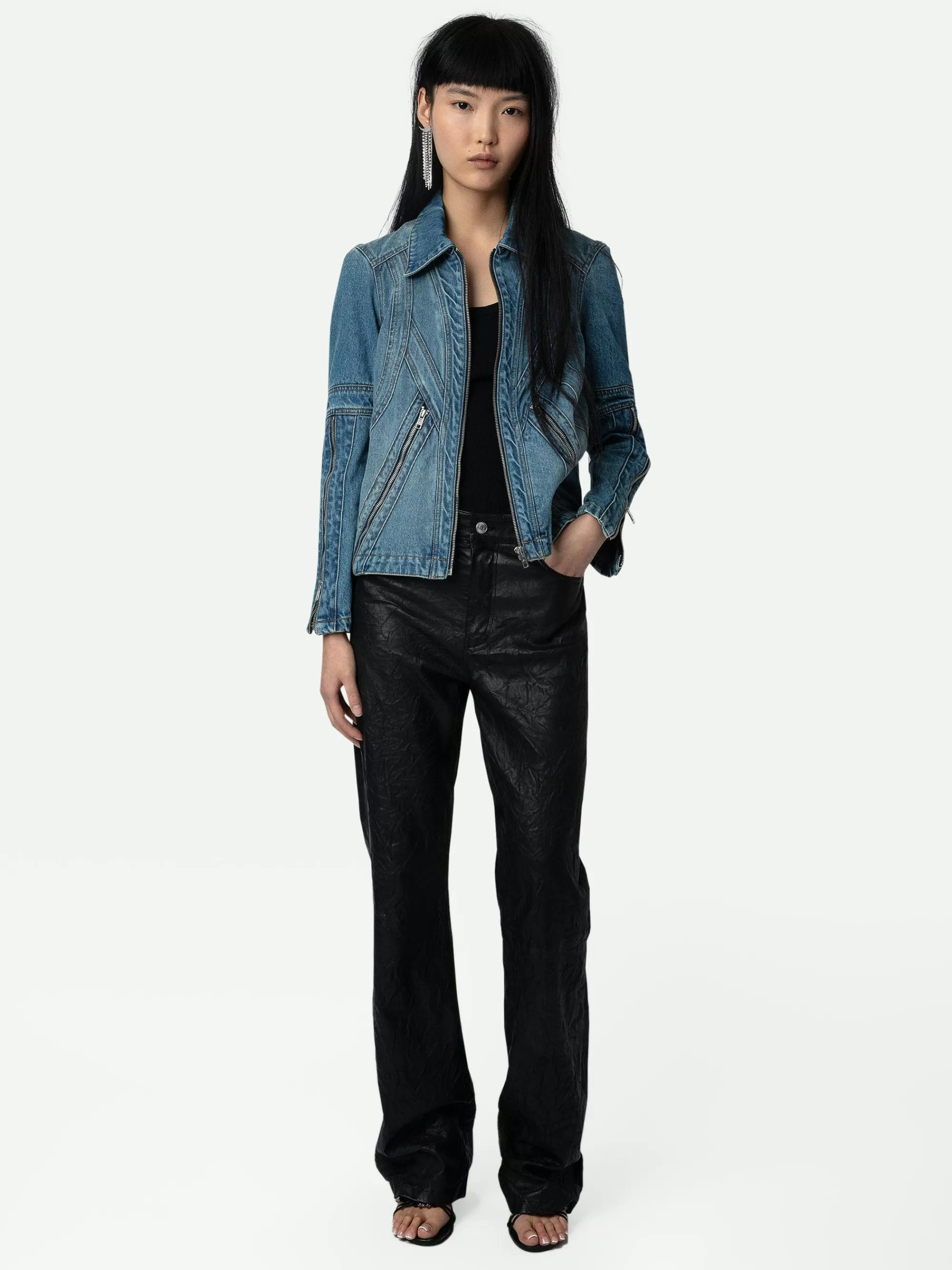 Shop Zadig & Voltaire Bons Denimjakke Lyse Bla