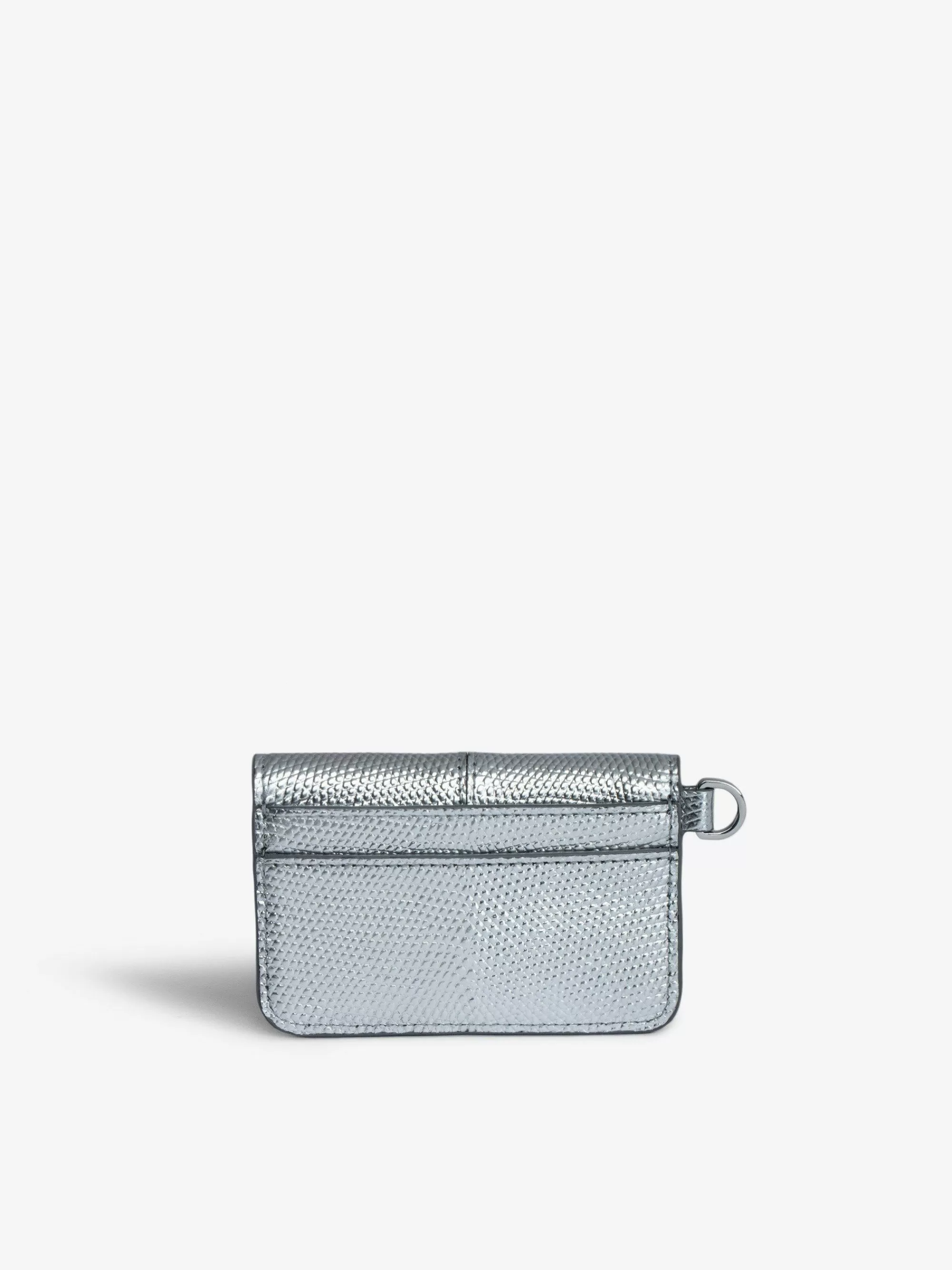 Shop Zadig & Voltaire Borderline Pass Card Holder Preget Metallic Solv