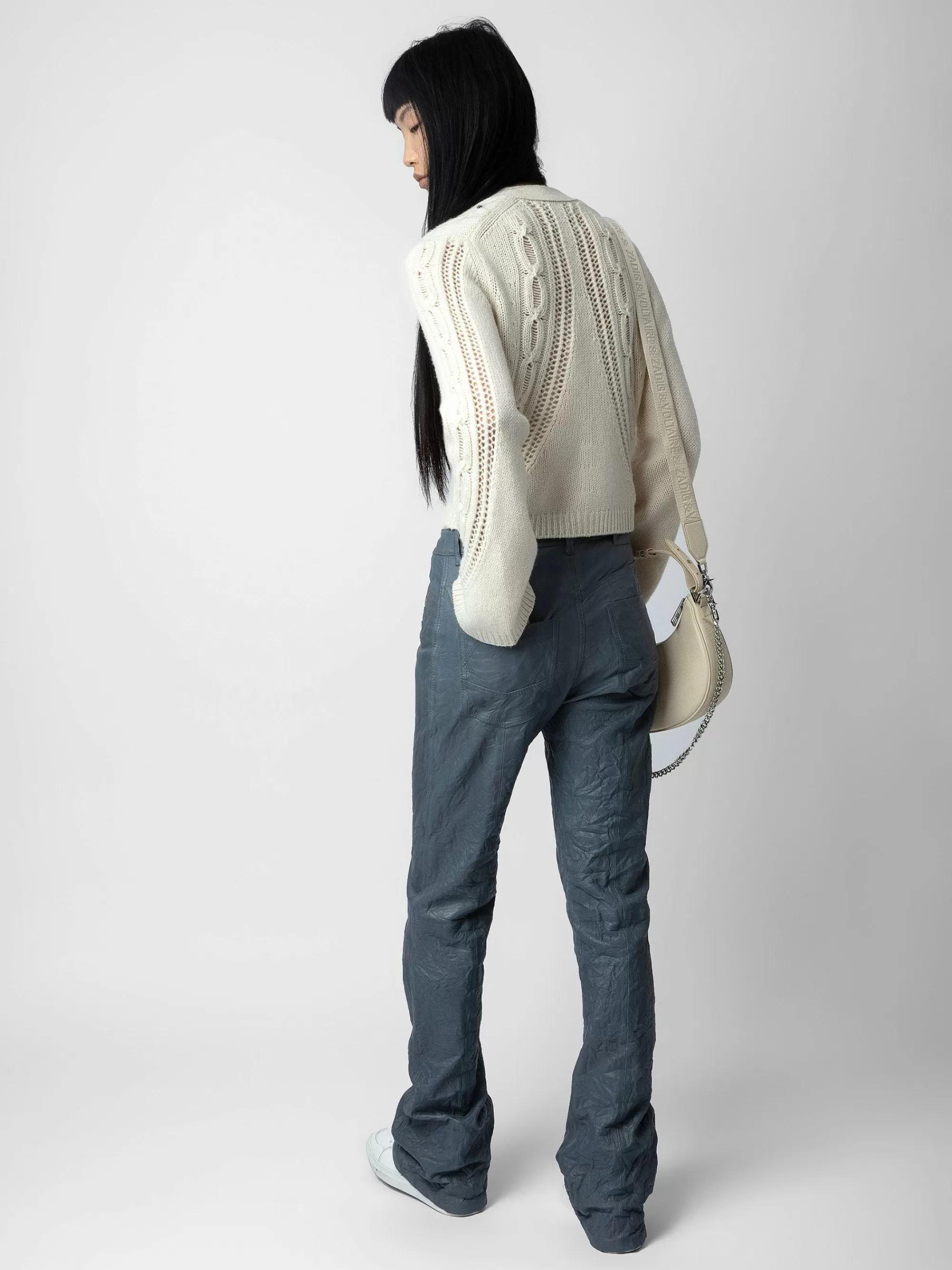 Store Zadig & Voltaire Bygg Cardigan 100 % Merinoull Ecru