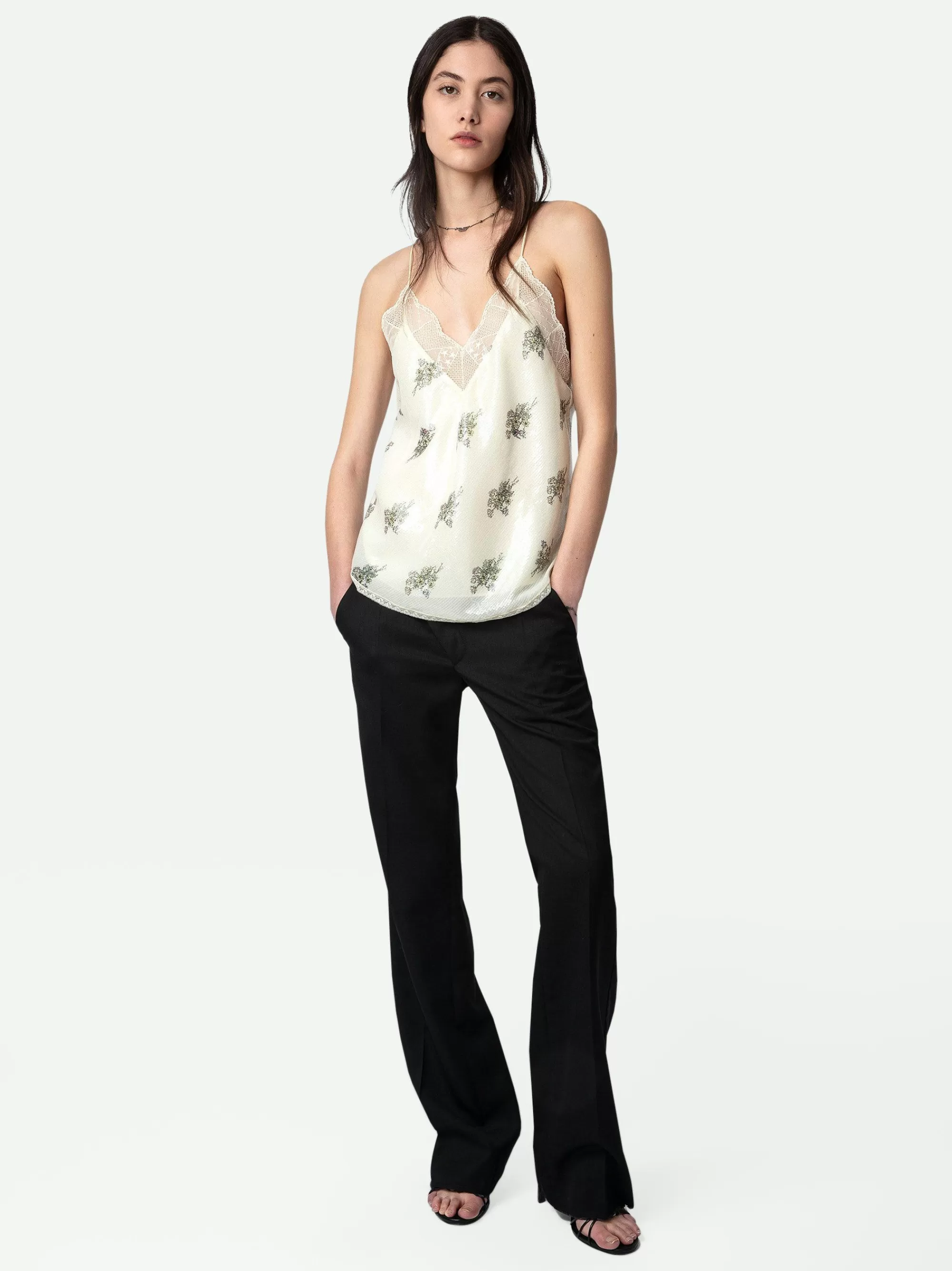 New Zadig & Voltaire Christy Sequins Camisole Kitt