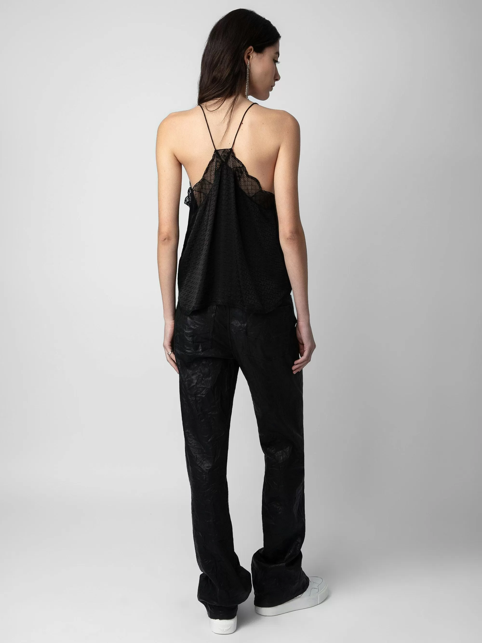 Sale Zadig & Voltaire Christy Silk Jacquard Camisole Svart