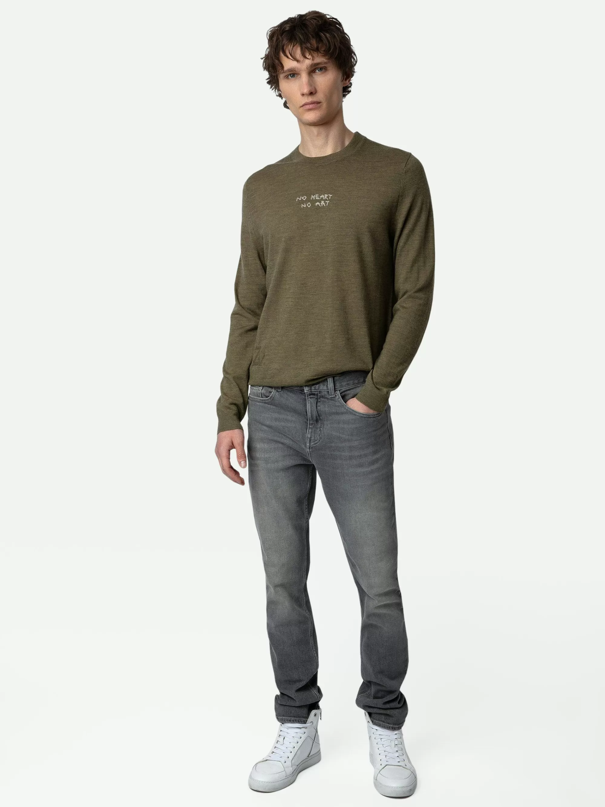 Online Zadig & Voltaire Kennedy-Genser 100 % Merinoull Brukt Khaki