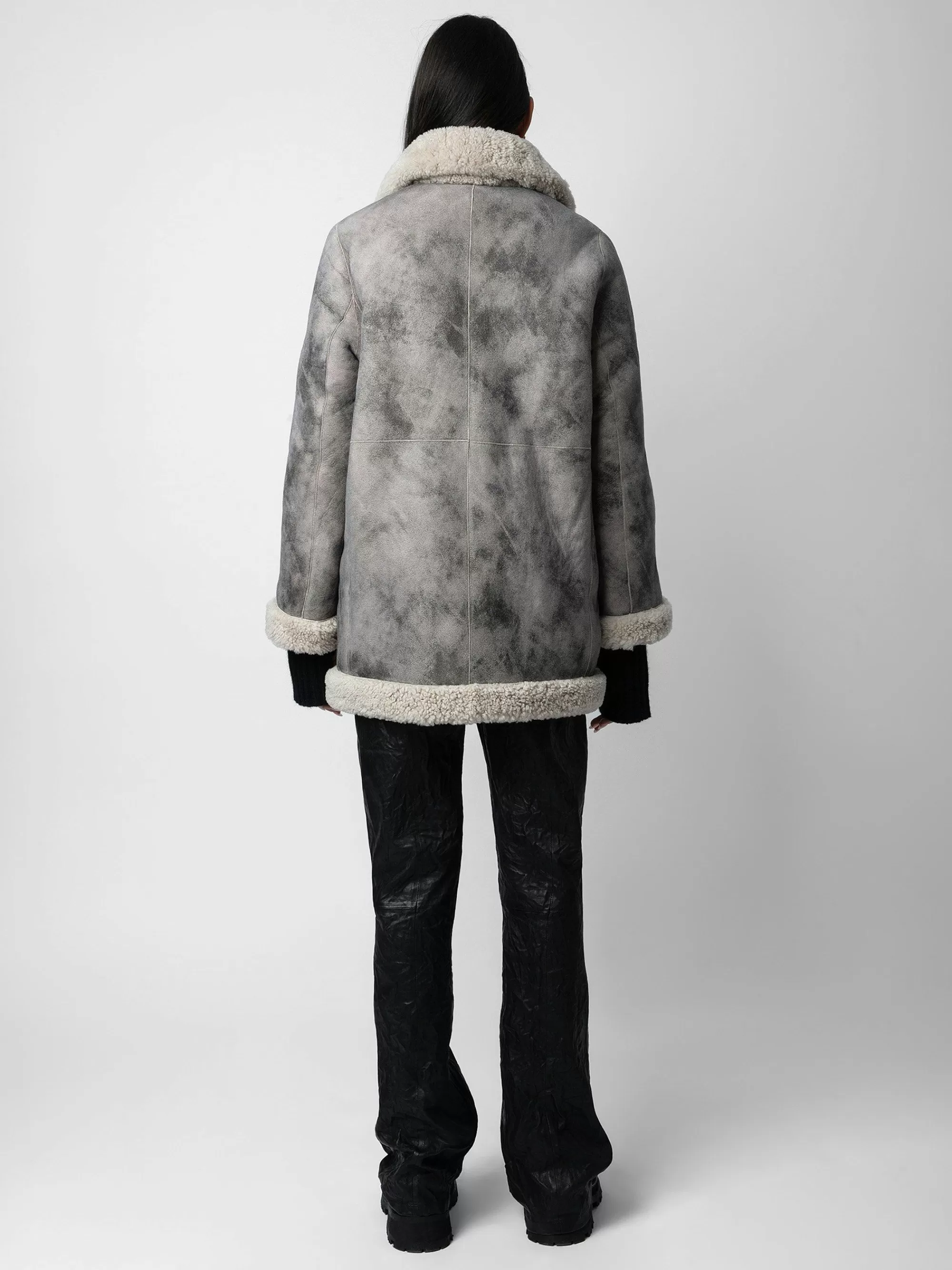 Outlet Zadig & Voltaire Magdas Shearling Coat Naturlig