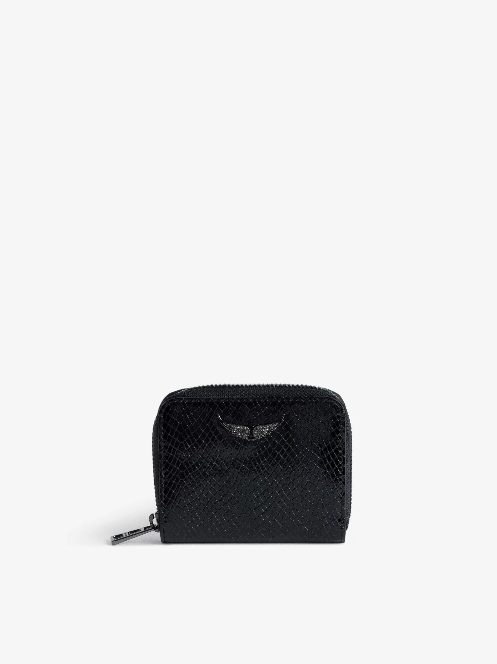 Sale Zadig & Voltaire Mini Zv Glossy Wild Preget Myntpung Svart