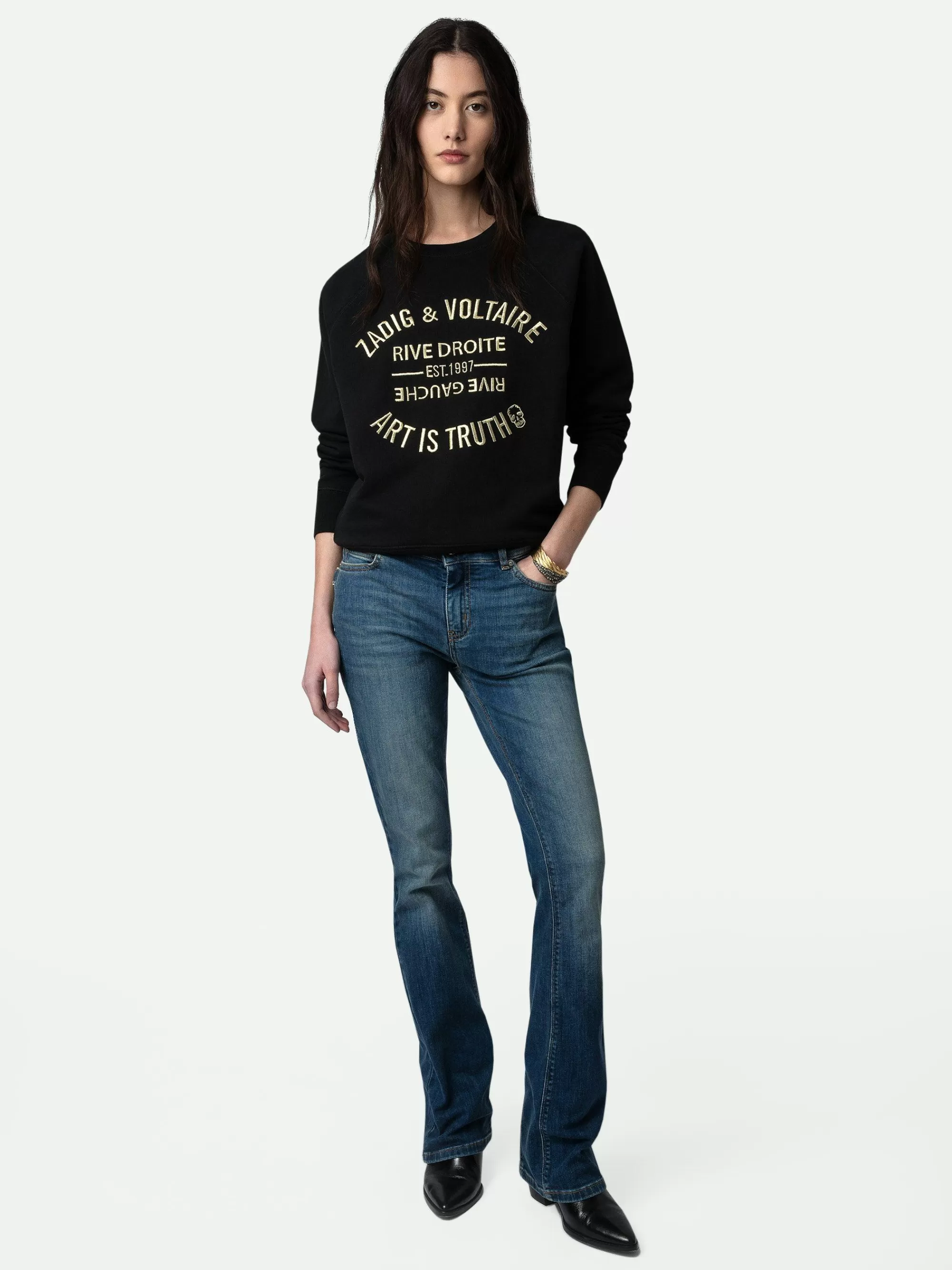 Store Zadig & Voltaire Ovre Blason Brodert Genser Svart