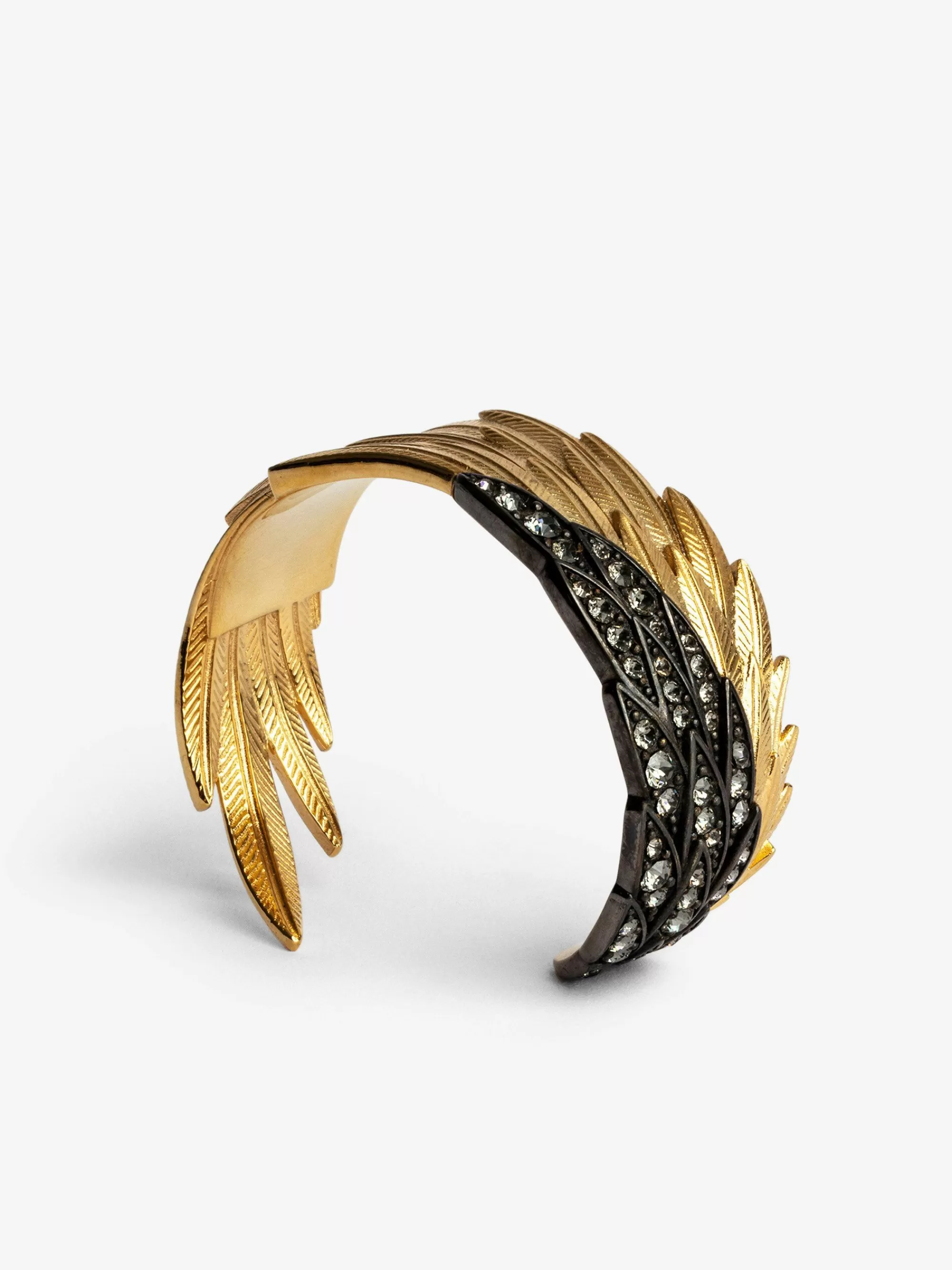 Store Zadig & Voltaire Rock Feather Armband Spre Dine Vinger Gammelt Gull