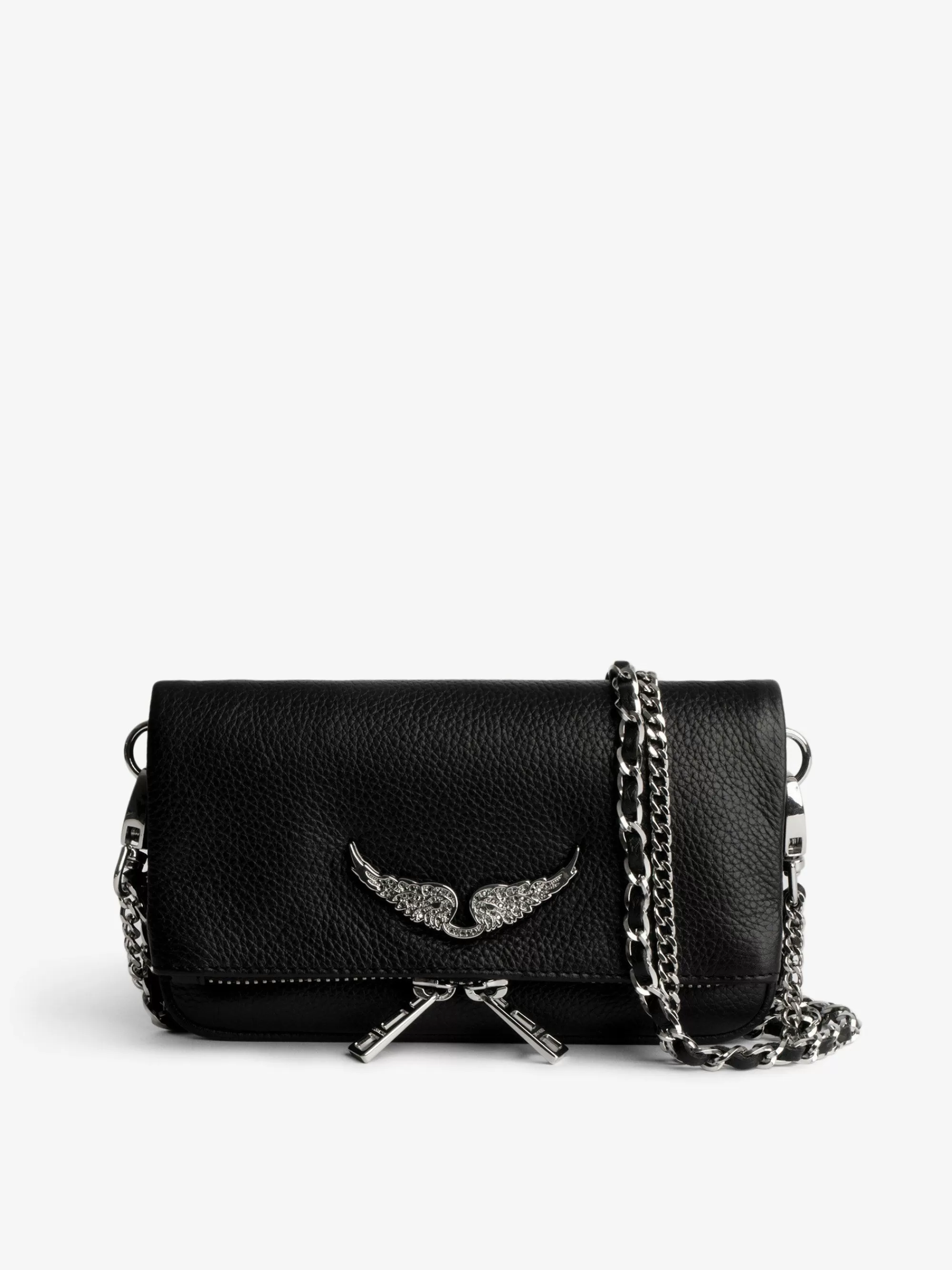 Cheap Zadig & Voltaire Rock Nano Swing Your Wings Pouch Svart Solv