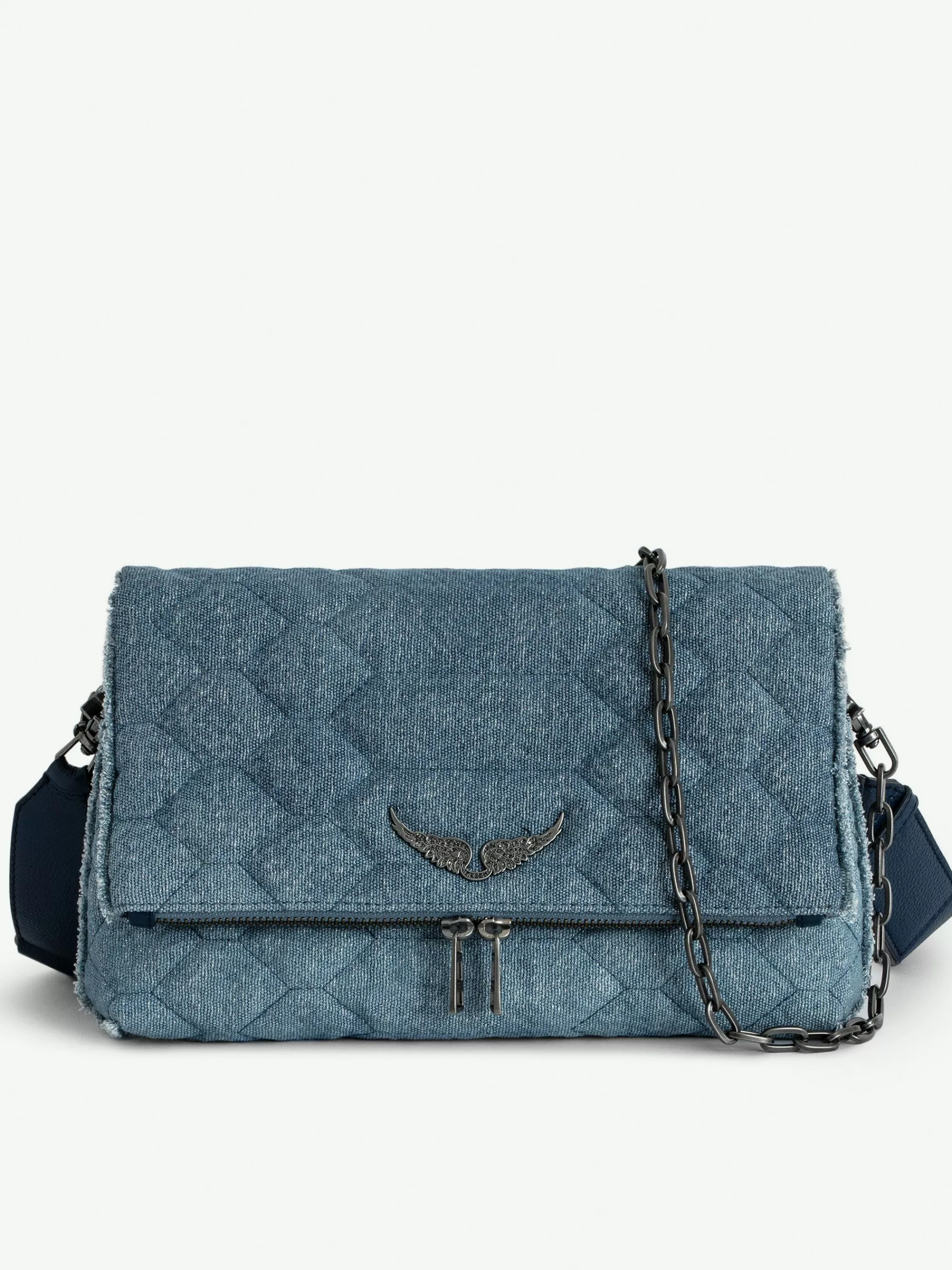 Flash Sale Zadig & Voltaire Rocky Denim Glitter Quilted Bag Storm