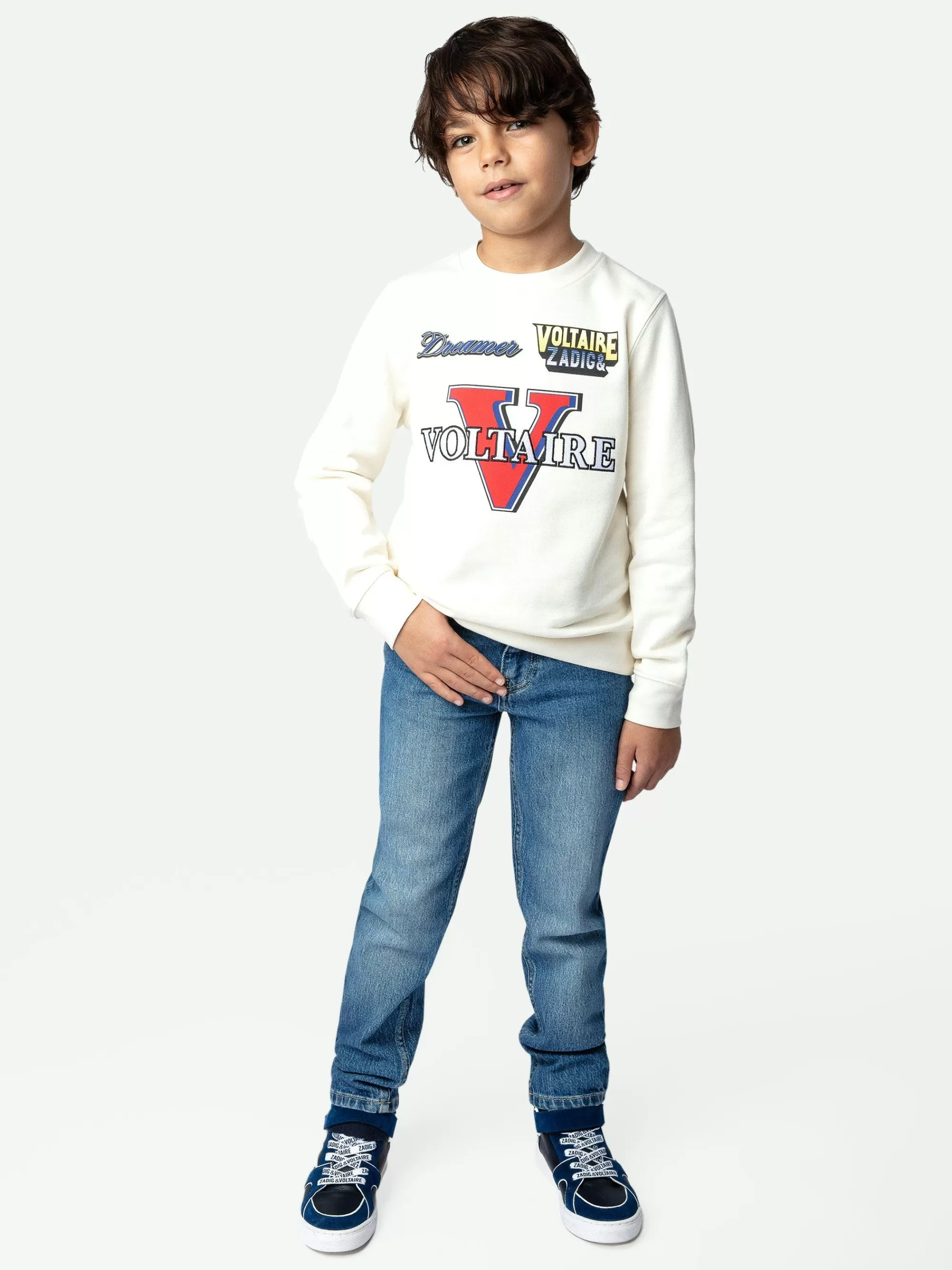 Fashion Zadig & Voltaire Simba Boy Sweatshirt Krem