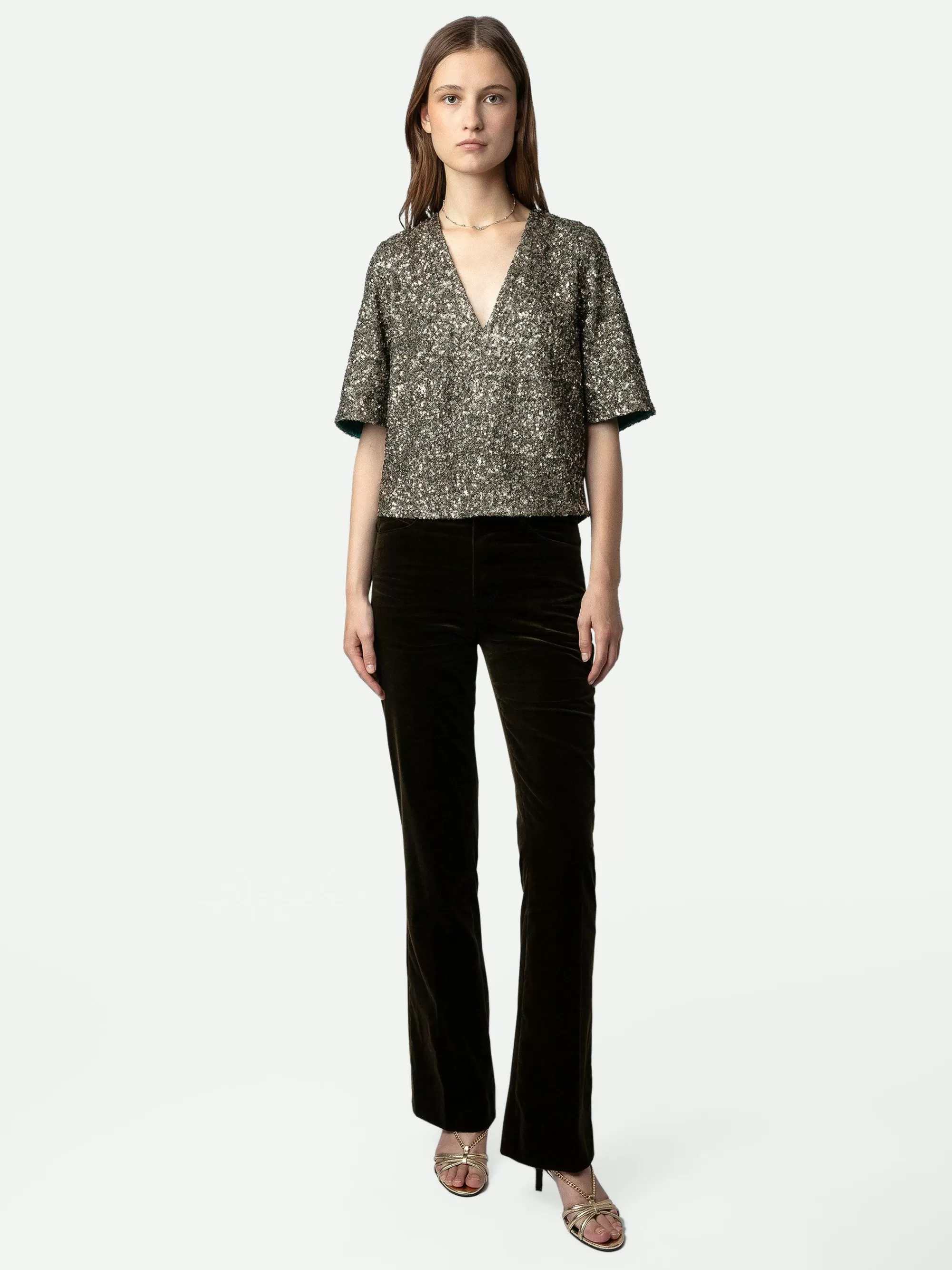 Discount Zadig & Voltaire Tytane Sequins Bluse Bronse