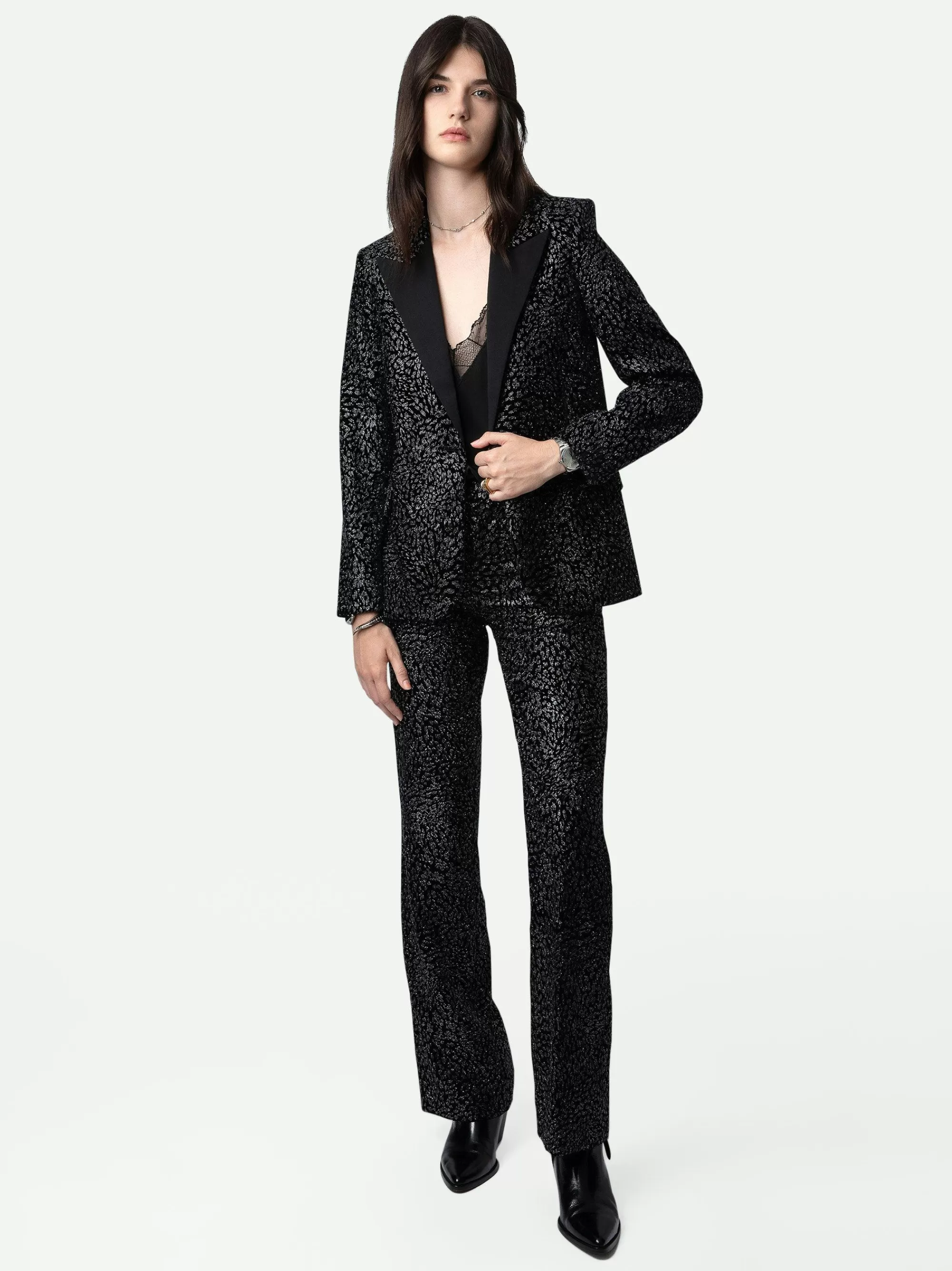 Best Zadig & Voltaire Venus Velvet Blazer Svart