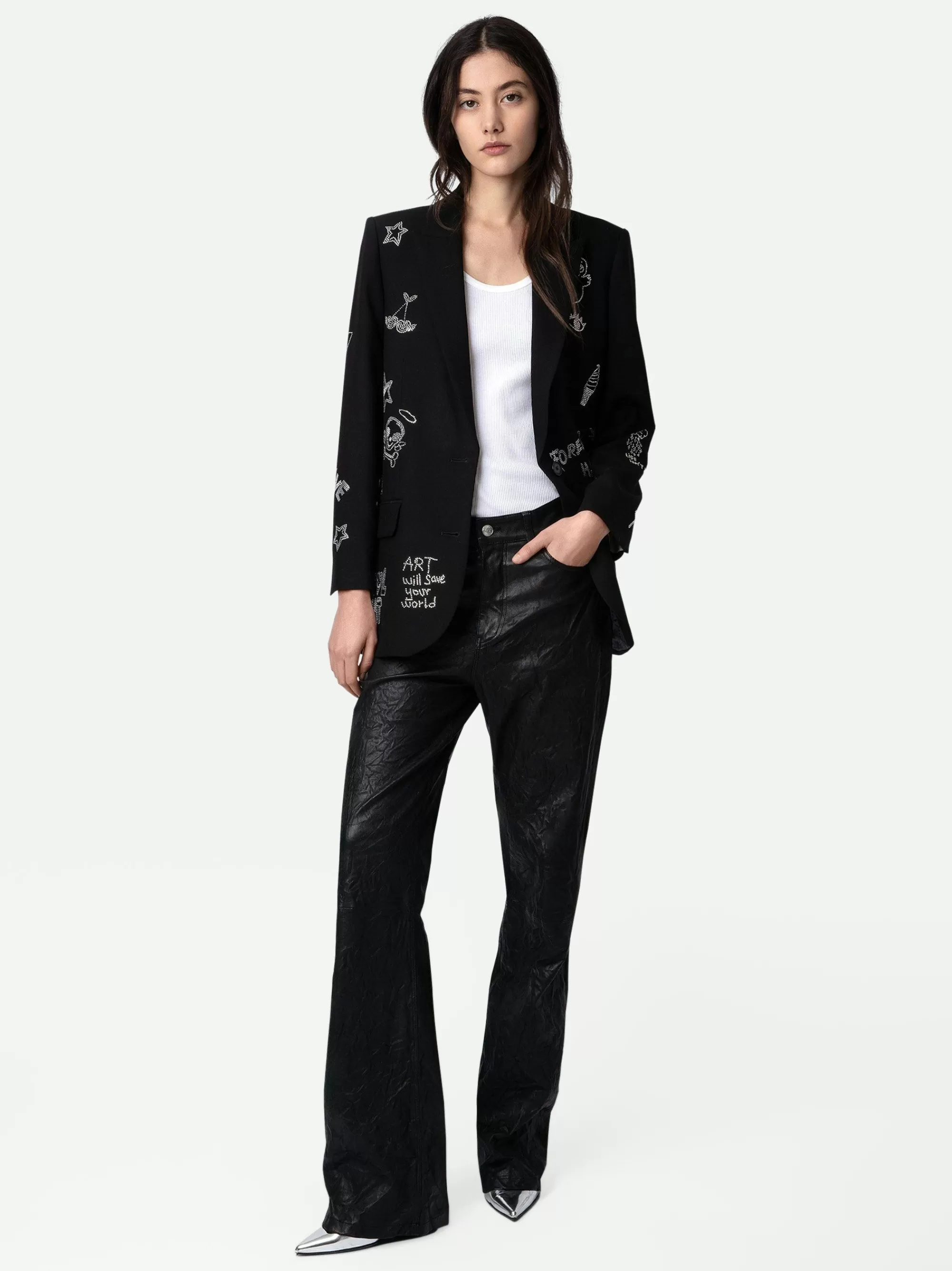 Cheap Zadig & Voltaire Viva Strass Blazer Svart