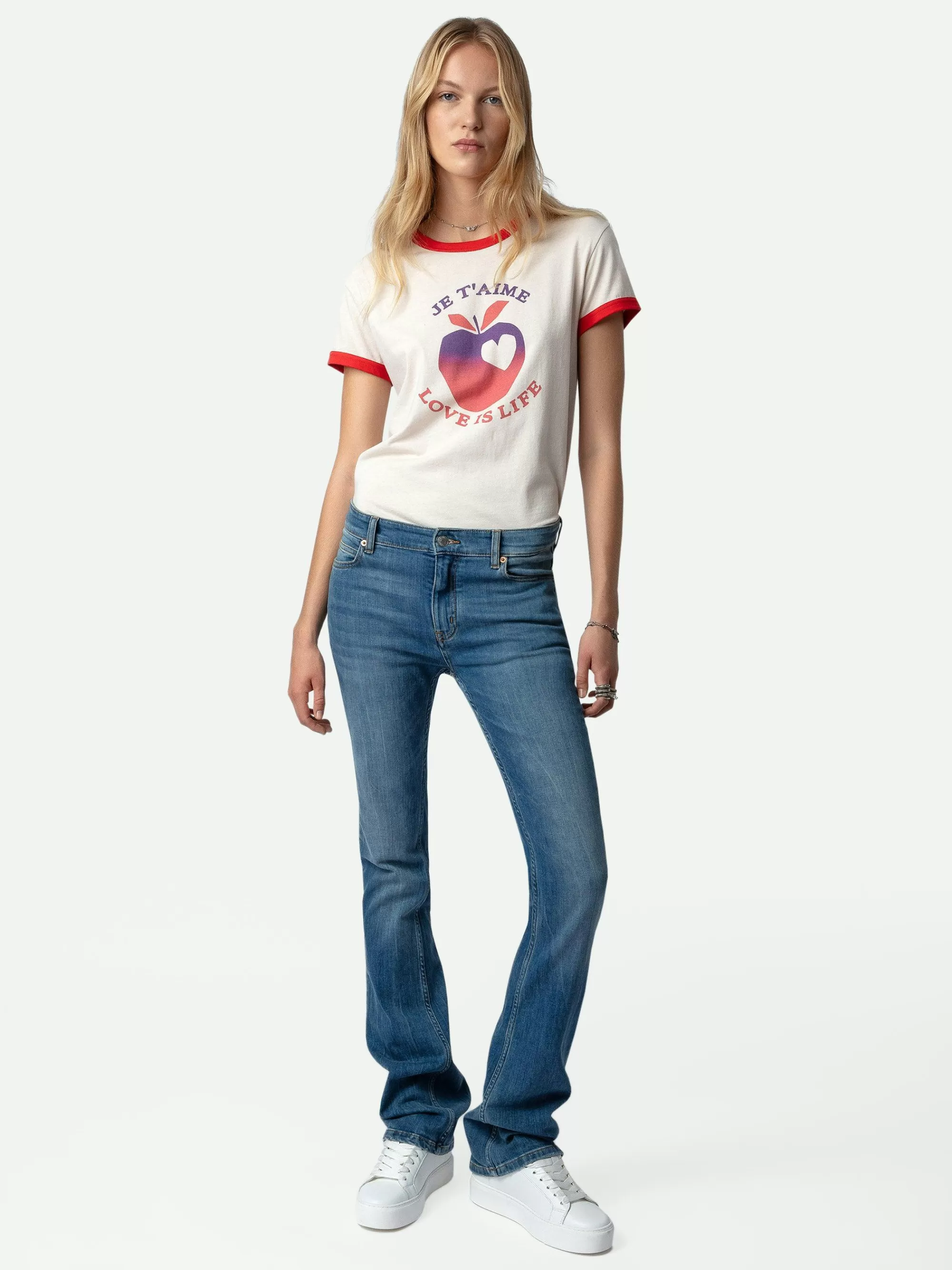 Shop Zadig & Voltaire Walk Love Is Life T-Skjorte Kronblad