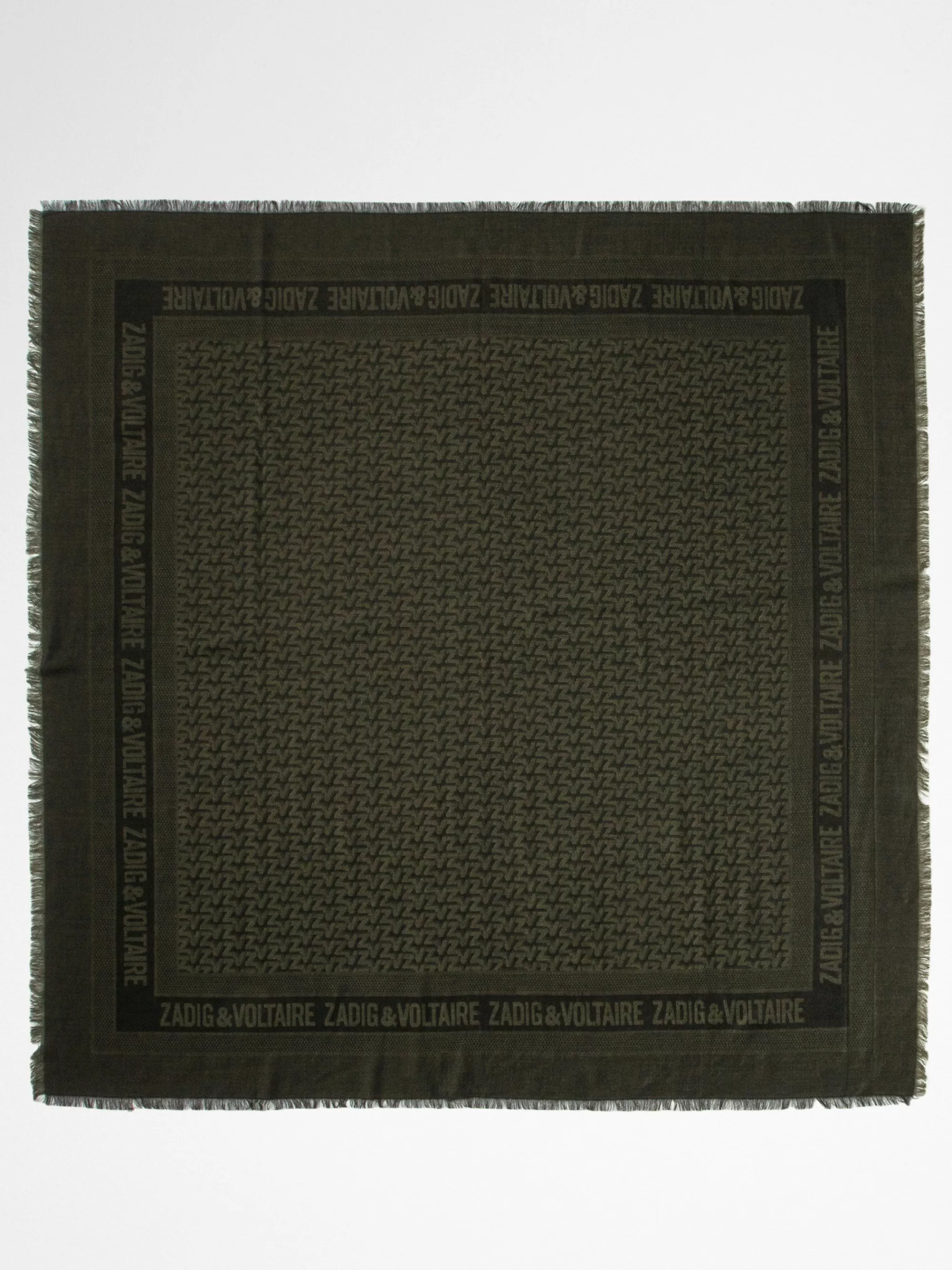 Shop Zadig & Voltaire Zv Initial Glenn Scarf Kaki