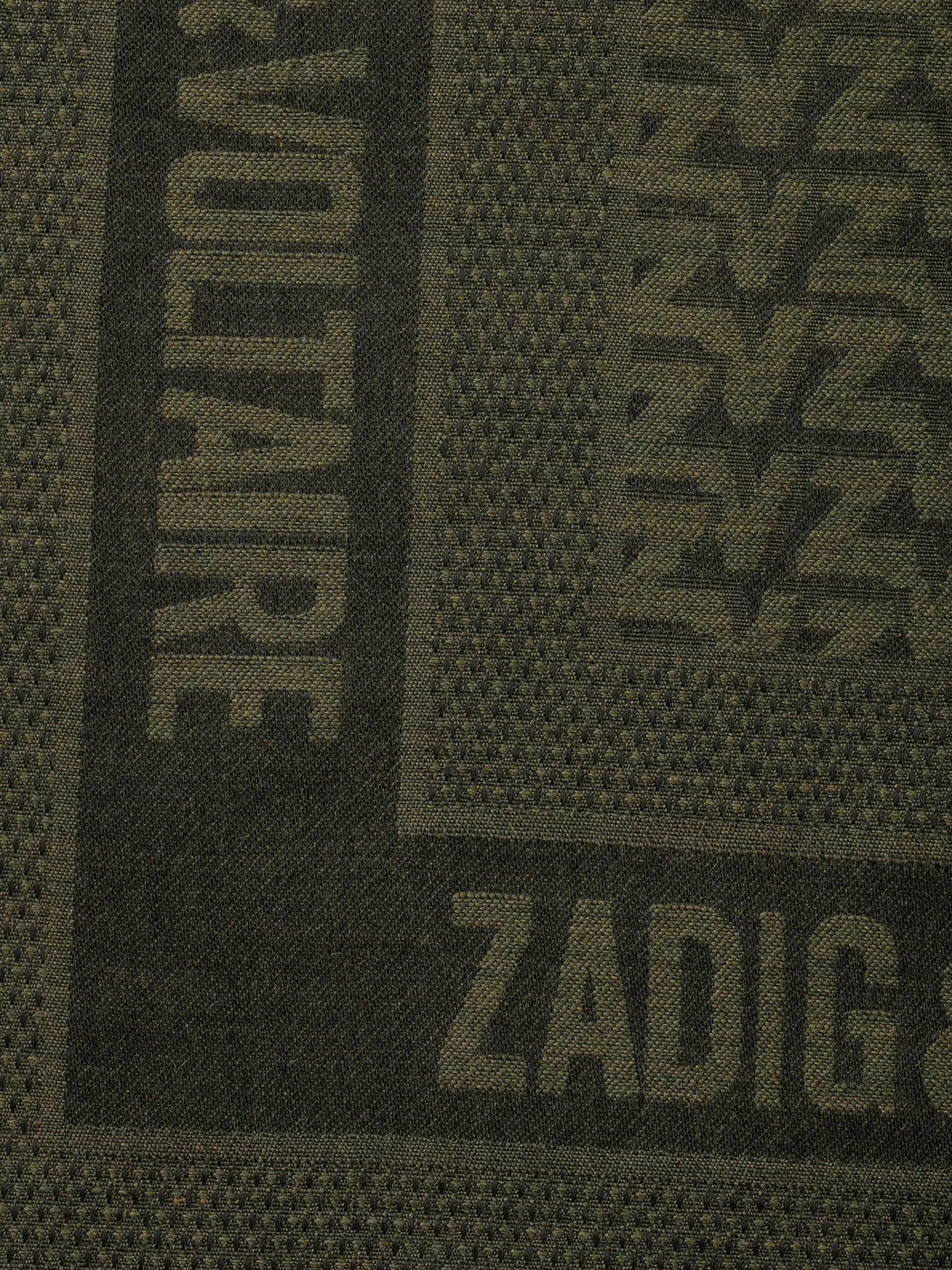 Shop Zadig & Voltaire Zv Initial Glenn Scarf Kaki